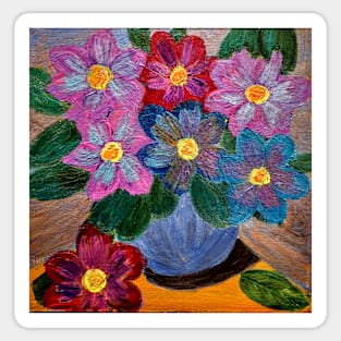 Stunning beautiful abstract flowers in a glass Vass Sticker